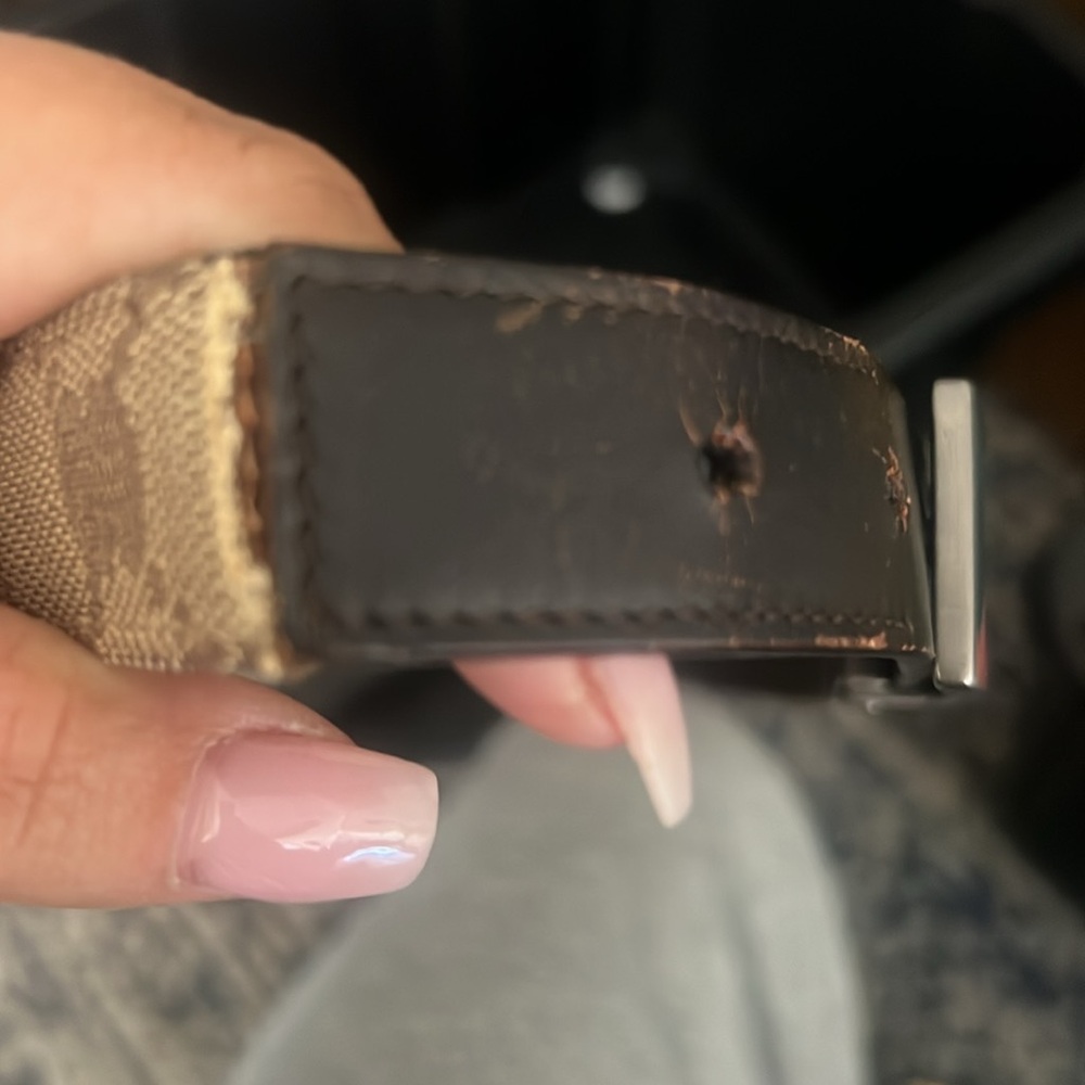 Gucci Beige/Brown GG Canvas and Leather G Buckle Belt 80CM - Picture 7 of 7